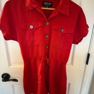 C'est Toi Women's Red Jumpsuit